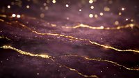 Abstract luxury background with purple waves and golden glowing lines, bokeh light effects create magical atmosphere. Elegant marble texture pattern.