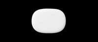 Minimalist white rounded pill or capsule shape isolated on transparent background, ready for design use in t-shirts, clipart, stickers, and print-on-demand products.