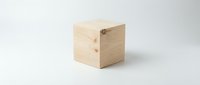 Wooden cube block isolated on white background, ready for design mockups, branding, and product presentations.