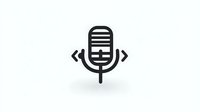 Minimalist microphone icon with coding brackets design element on white background, isolated symbol for podcast, broadcasting and audio recording projects.