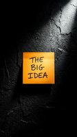 Yellow sticky note with handwritten text on dark textured wall surface, representing innovation, creativity, and entrepreneurial concepts for business presentations and motivational content.