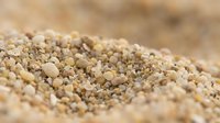 Close-up of fine sand granules with shallow depth of field, suitable for backgrounds, textures, nature projects, educational materials, and environmental design work.