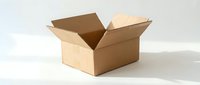 Open cardboard box isolated on white background, ready for shipping, packaging design, and logistics applications.