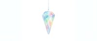 Iridescent crystal pendulum with pastel watercolor gradient, isolated on white background, ready for design projects, clipart, and digital applications.