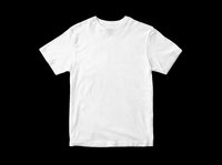 Plain white crew neck t-shirt isolated on transparent background, ready for mockup, print on demand, apparel design, and clothing presentation use.
