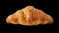 Freshly baked golden croissant isolated on transparent background, ready for bakery menus, food blogs, stickers, t-shirt design, and print on demand use.