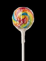 Colorful swirled lollipop with rainbow stripes isolated on transparent background, ready for clipart, t-shirt designs, stickers, and print-on-demand products.