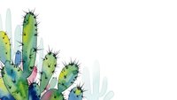Watercolor cactus plants with spines in green and blue tones isolated on white background for botanical design projects.