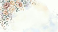 Watercolor floral arrangement with roses, eucalyptus leaves, and soft botanical elements on isolated white background. Perfect for wedding invitations, greeting cards, and design projects.