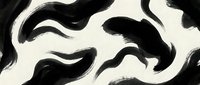 Abstract black brushstrokes flowing across cream background, creating dynamic organic shapes. Suitable for modern design, wallpapers, and contemporary art projects.