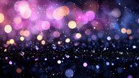 Magical glowing bokeh lights on dark background with sparkles and glitter effect creating dreamy atmosphere for festive designs and holiday backgrounds.