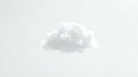 Isolated white fluffy cloud on light gray background, suitable for weather graphics, web design, and digital compositing projects.