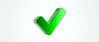 Green checkmark icon with glossy finish isolated on white background for web design, apps, and user interface elements.