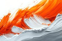 Dynamic orange and white paint strokes creating flowing abstract composition with textured brushwork for modern artistic designs and creative projects.