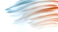 Soft abstract waves in light blue and coral orange colors blend together creating gentle flowing motion on white background, modern minimalist art design.