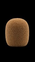 Brown foam microphone windscreen isolated on transparent background, ready for music, podcast, and audio equipment clipart, stickers, print on demand, and T-shirt design use.