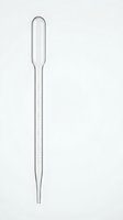Glass laboratory pipette with measurement markings on neutral background for scientific research and medical testing applications.