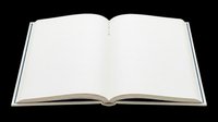 Open hardcover book with blank white pages, isolated on transparent background. Ready for mockups, stickers, print on demand, clipart, and T-shirt design use.