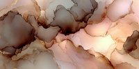 Abstract watercolor background with flowing organic shapes in warm earth tones of beige, brown and peach with golden accents for modern design projects.