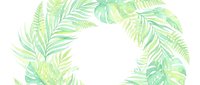 Young woman with light skin tone, wearing casual summer attire, surrounded by lush tropical foliage in soft watercolor style, isolated on white background for design projects.