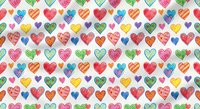 Colorful hearts seamless pattern with various textures and designs on light background. Repeating romantic wallpaper for Valentine's Day, love themes, textiles.