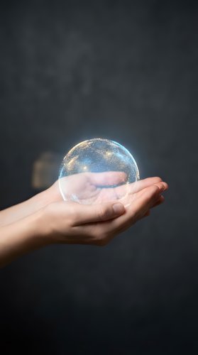 Hand holding glowing digital earth globe with network connections floating above palm against dark background for technology and global concepts.