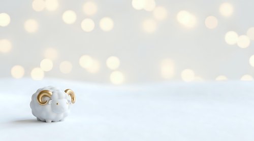 Cute white ceramic piggy bank with gold accents and bokeh lights background, perfect for savings, finance, and children's design projects.