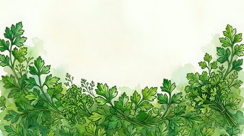 Lush green foliage border with layered leaves and botanical elements on isolated cream background, ready for design projects, invitations, and decorative layouts.