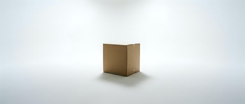 Brown cardboard shipping box on white background for packaging delivery logistics and e-commerce business applications.