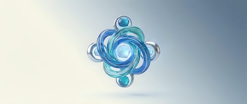 Abstract blue swirl logo design with circular elements and gradient effects on light background for branding and corporate identity projects.