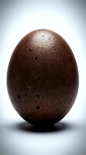 Brown speckled egg with natural texture isolated on white background, suitable for food, nutrition, cooking, and agricultural design projects.