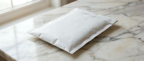 White pillow resting on marble surface near window with natural lighting for bedroom decor and home interior design concepts.