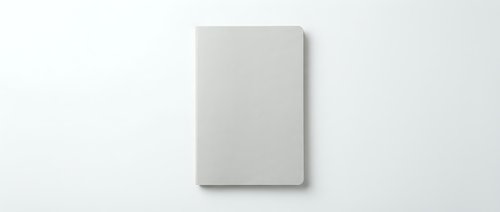Blank gray notebook or journal cover on white background, isolated for design projects and mockup presentations.