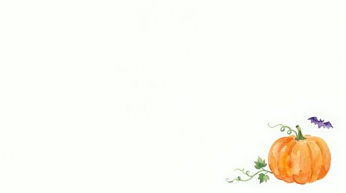 Isolated orange pumpkin with green vine and purple bat on white background, ready for autumn designs, Halloween graphics, seasonal marketing materials, and festive decorations.