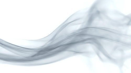 Abstract gray smoke waves flowing on white background creating elegant ethereal motion for modern design projects and artistic compositions.