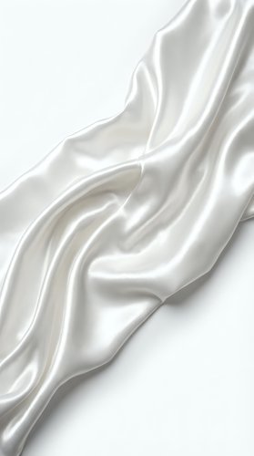 Flowing white silk fabric with luxurious draping and soft highlights, isolated on white background. Suitable for luxury branding, fashion design, and textile presentations.