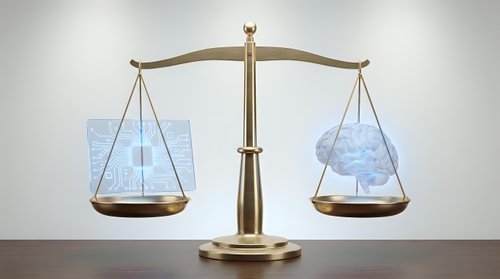 Golden scales of justice balancing ice cubes and water drops symbolizing fairness equilibrium and legal balance in professional law concept.