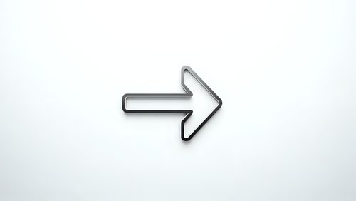 Minimalist gray arrow icon pointing right on white background for web design, navigation and user interface elements.