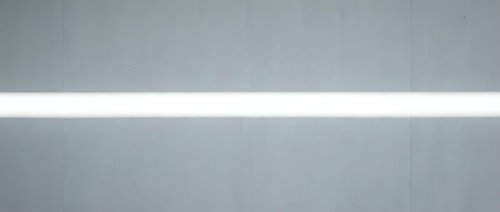 Minimalist modern interior with horizontal white LED light strip on gray wall, contemporary design element for architectural visualization and interior decoration projects.