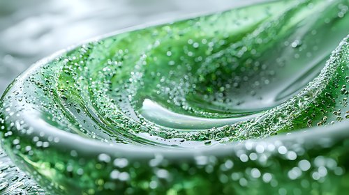 Fresh green leaf with water droplets and morning dew, ideal for nature, wellness, and environmental design projects.