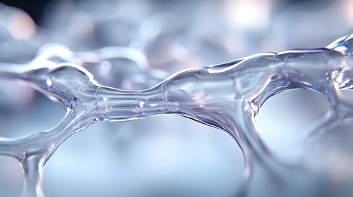 Macro view of transparent soap bubbles forming abstract geometric pattern with light reflections and delicate surface tension creating organic shapes.