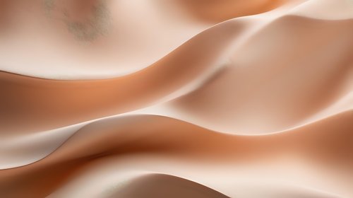 Smooth flowing copper waves create elegant abstract background with soft gradients and gentle curves, suitable for luxury branding and modern design projects.