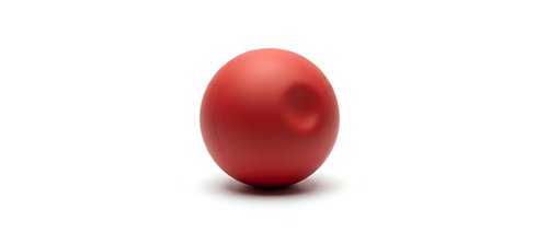 Red sphere ball isolated on white background for graphic design and creative projects.