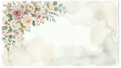 Watercolor floral arrangement with roses and eucalyptus leaves on soft beige background, ideal for wedding invitations and greeting cards.