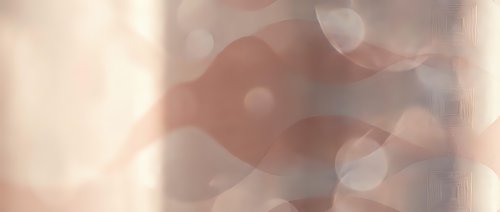 Abstract soft pink and beige geometric shapes with bokeh light effects creating dreamy atmospheric background for modern design projects.