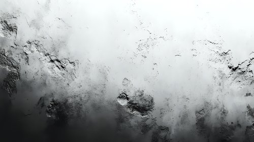 Dramatic monochrome abstract background with dark moody clouds and misty atmosphere creates ethereal, mysterious environment suitable for artistic projects.