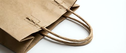 Brown kraft paper shopping bags with twisted handles for eco-friendly retail packaging and sustainable business branding solutions.