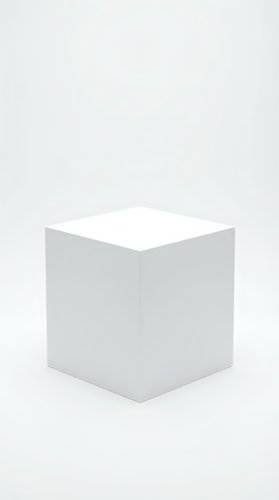 White cube podium display stand on neutral background for product presentation and mockup design.