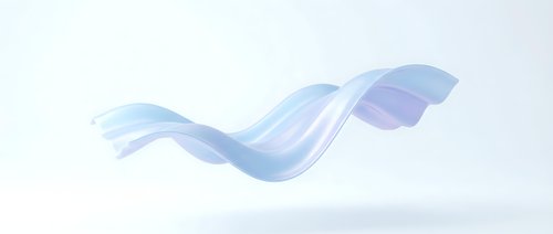 Abstract flowing wave with gradient blue and purple colors on white background for modern digital design and technology presentations.