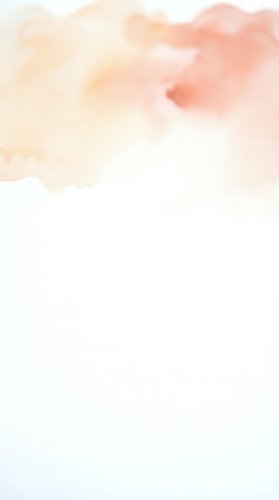 Soft watercolor wash in warm peach and coral tones with organic flowing shapes on white background for creative projects and artistic designs.